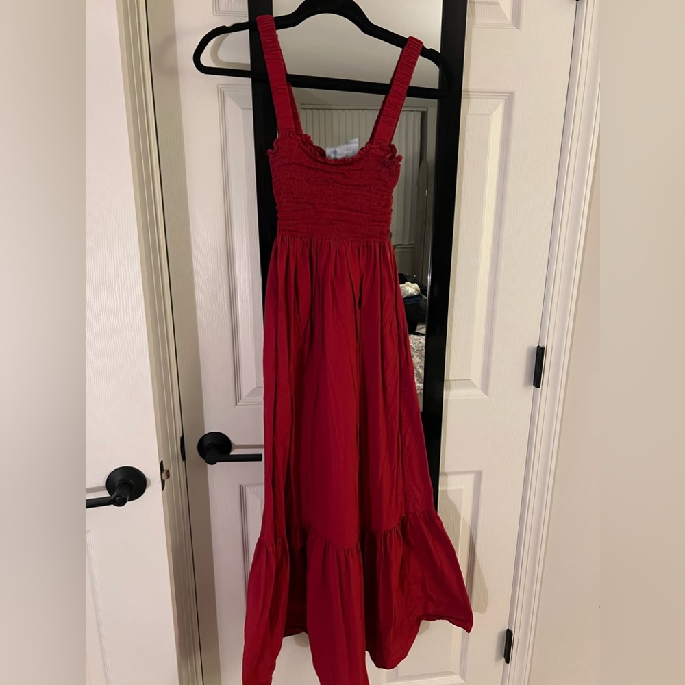 Hill House The Anjuli Nap Dress - Victorian Red Cotton